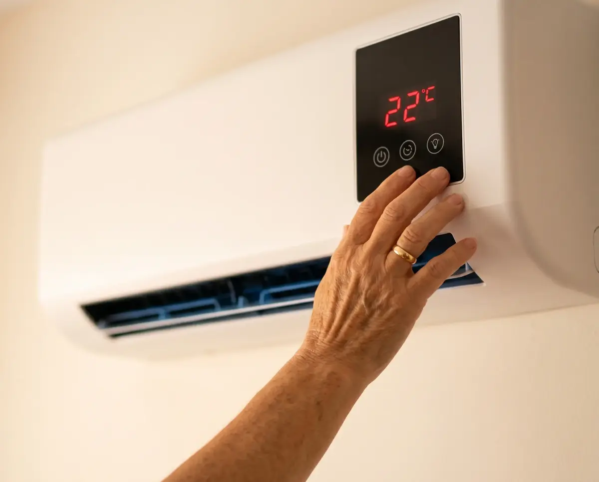 Pantalla táctil de EpiCooler mostrando 22 grados